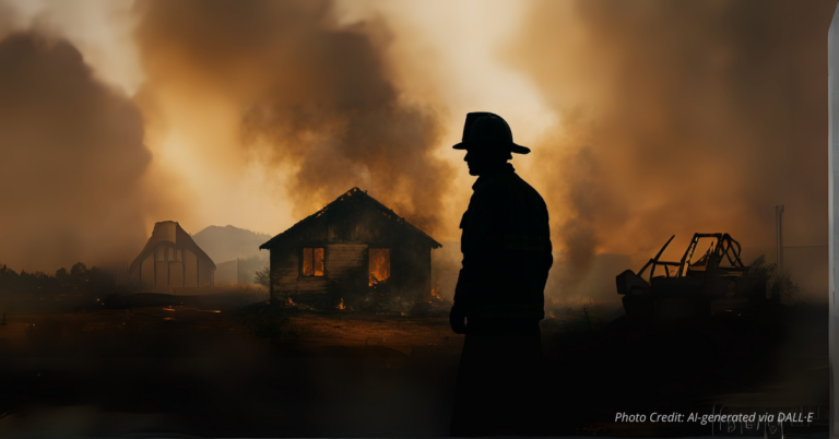 Wildfire near Colorado road symbolizing danger and urgent evacuations