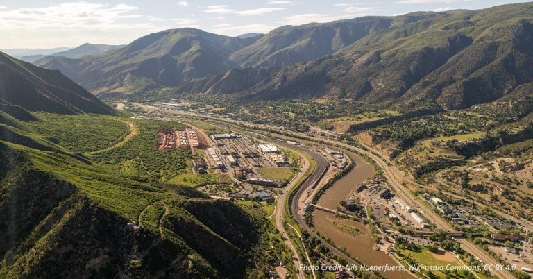 Glenwood Springs and the Colorado River.