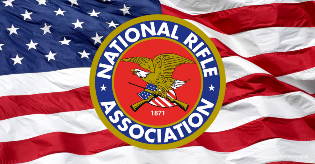 American flag and NRA logo