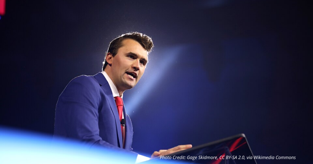 Charlie Kirk speaking at a conservative event