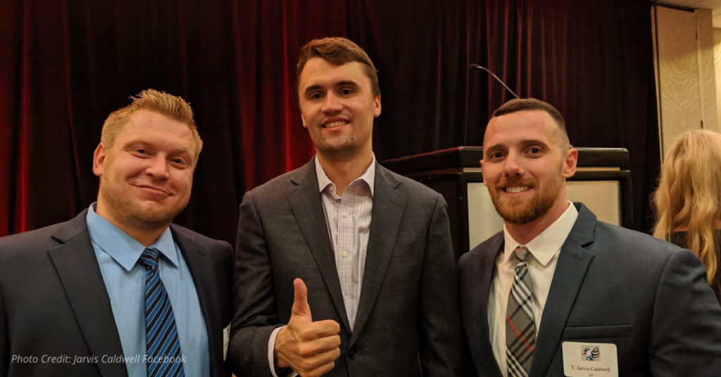 Jarvis Caldwell with Charlie Kirk in 2019