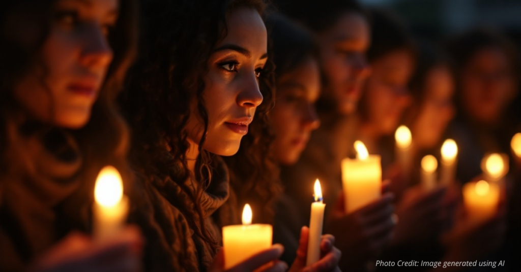 Candlelight vigil for Michigan church shooting.