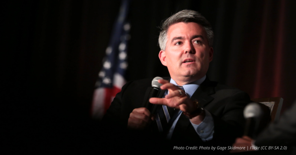 Former Senator Cory Gardner speaking.