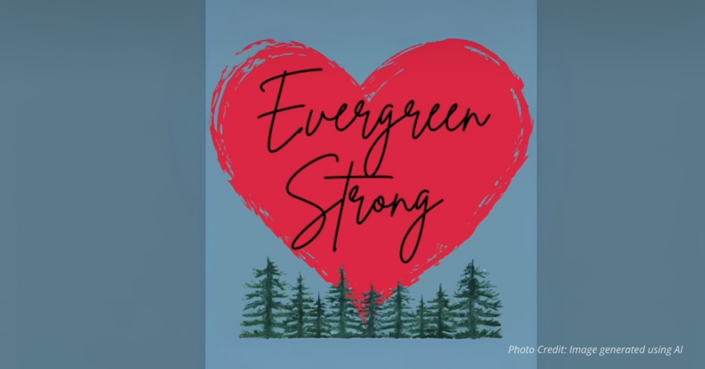Evergreen Strong meme after the shooting