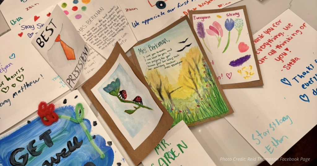 Evergreen students return with community support cards