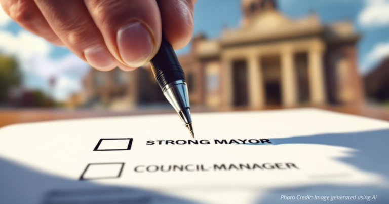 Pueblo voter ballot showing Strong Mayor vs Council-Manager