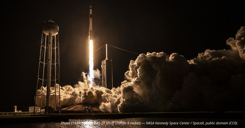 SpaceX rocket lifts off from Kennedy Space Center.