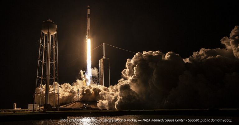 SpaceX rocket lifts off from Kennedy Space Center.