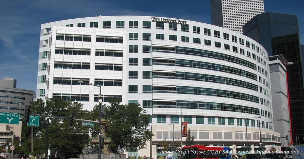Denver Post building defaults on rent to the city.