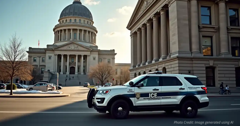 ICE vehicle parked outside Denver courthouse amid debate over state and federal arrest powers