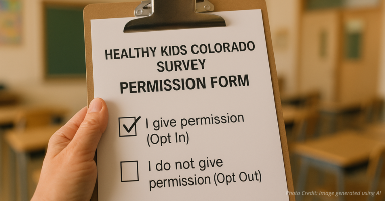 Parent checking Opt In box on Healthy Kids Colorado Survey form