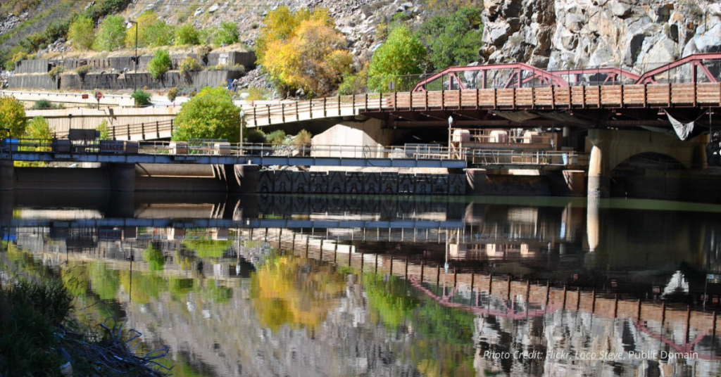 View of Shoshone Dam In Glenwood Canyon from The California Zephyr