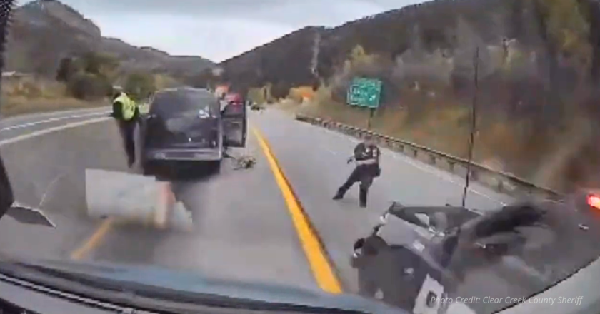 Colorado State Patrol Vehicle Hit During Chase as Suspect Flees in Stolen Shuttle Bus