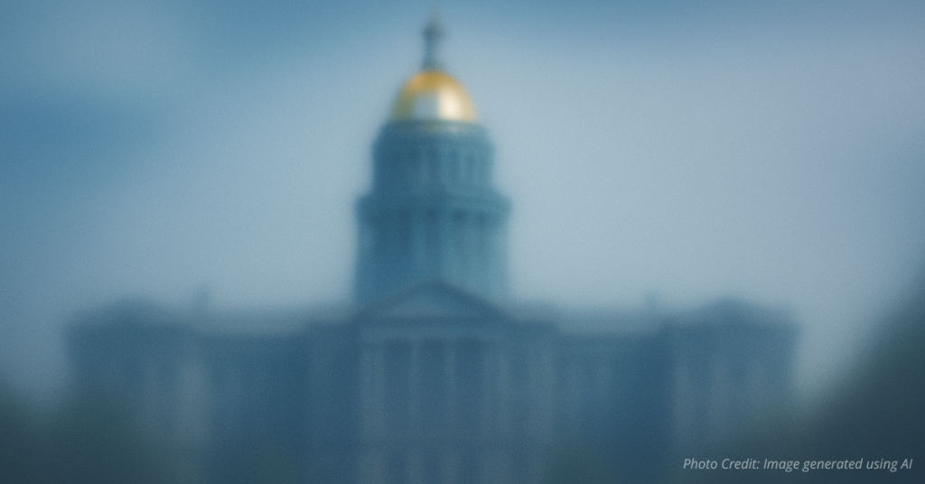 Blurred Capitol building showing restricted transparency