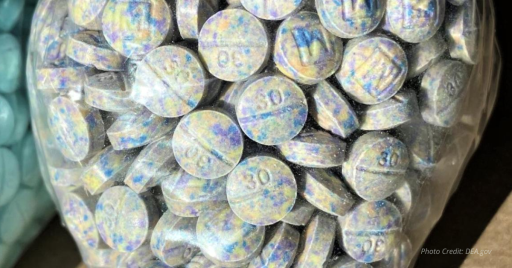 Container of fentanyl pills.