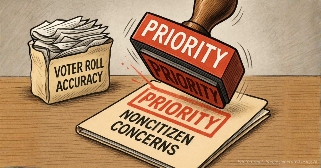 Priority stamp hits noncitizen folder instead of voter accuracy