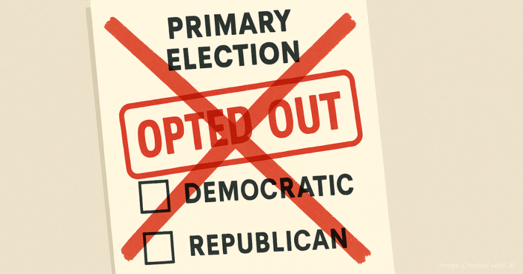 Primary ballot marked opted out