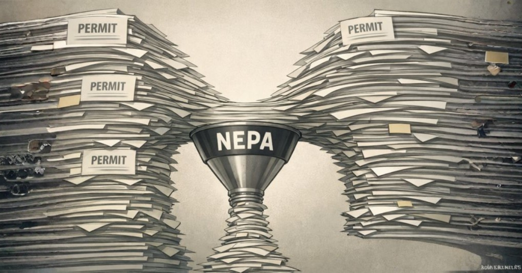Permitting bottleneck representing NEPA delays tied to wolf litigation