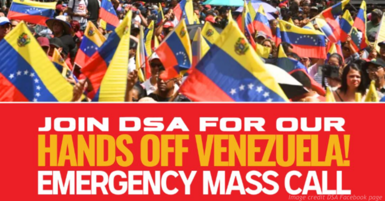 DSA promotes emergency call for Venezuela protests.