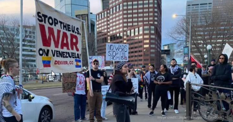 Protests erupt throughout Colorado concerning Venezuela and Maduro.
