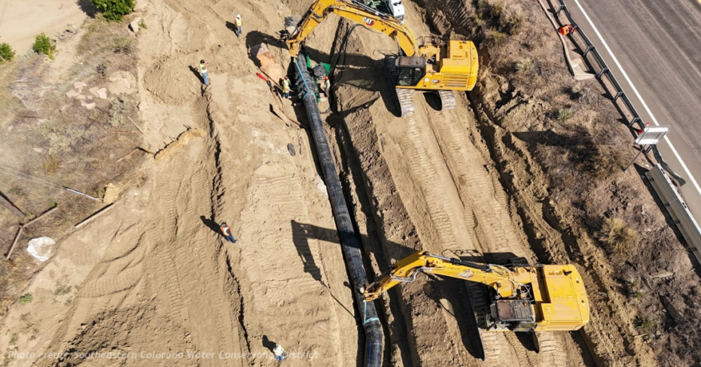 Arkansas Valley Conduit pipeline under construction in southeastern Colorado