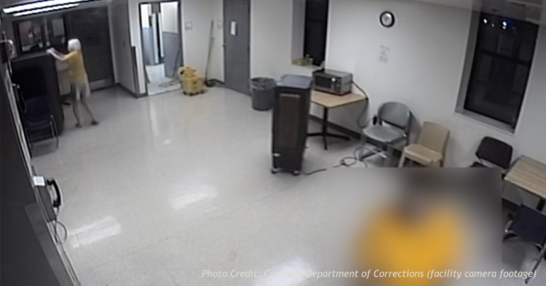 Colorado DOC facility camera still from January 18, 2026 video