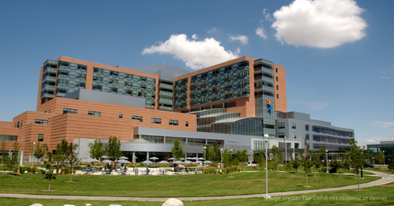 The front of the Children's Hospital of Denver.