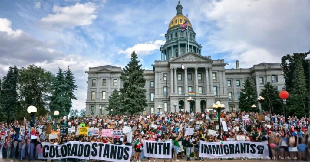 Colorado Democrat news conference and rally at the Capitol.