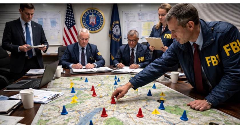 FBI agents conduct a tabletop exercise planning responses to potential election-related violence in Washington, D.C.