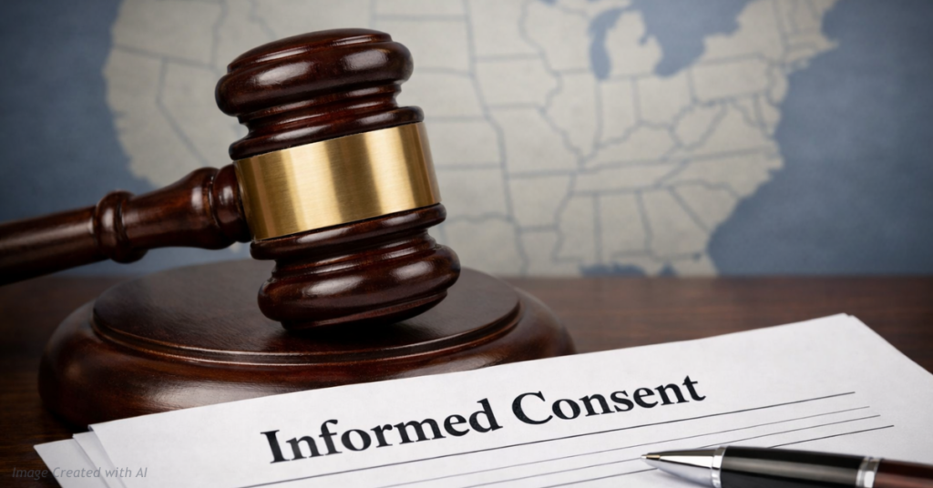 Gavel over informed consent form symbolizing court ruling on teen surgery