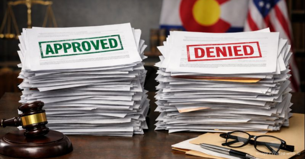 Court petitions marked approved and denied in red flag law process