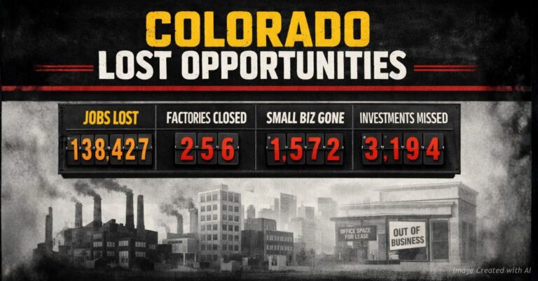 Scoreboard showing increasing lost business opportunities in Colorado