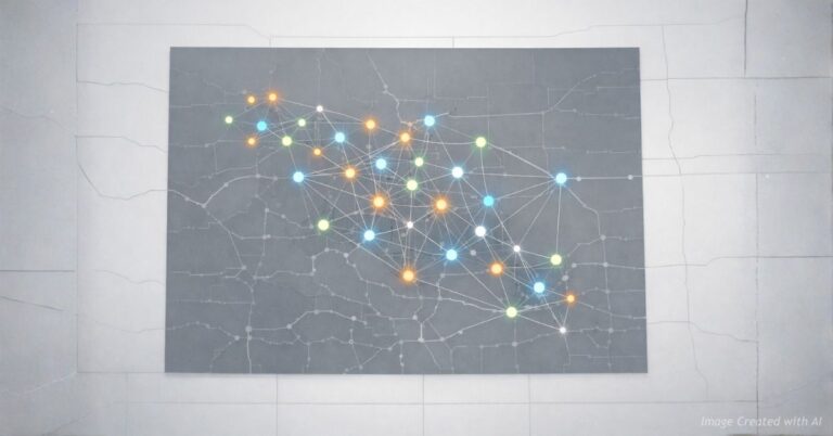 Colorado map with connected nodes symbolizing nonprofit policy networks