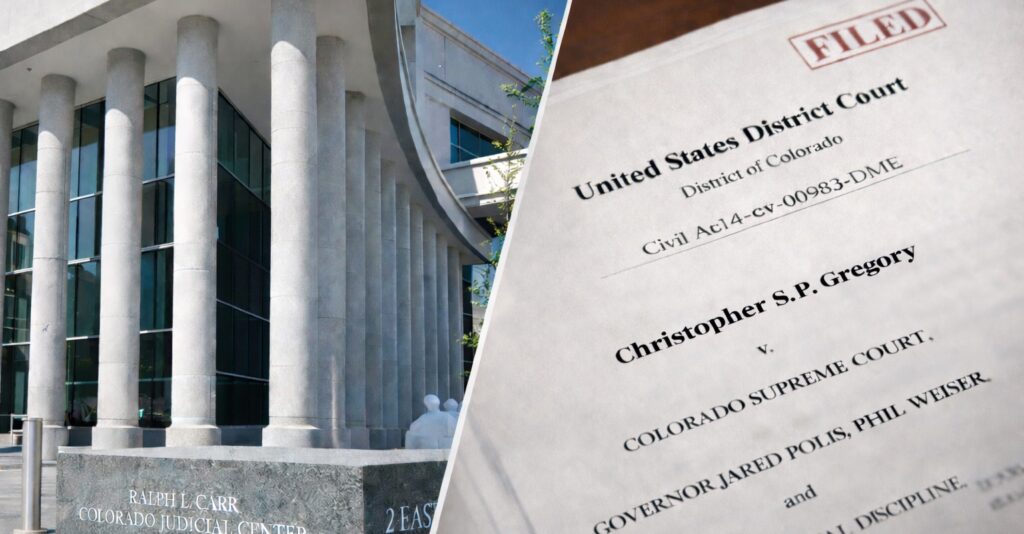 Ralph Carr Colorado Judicial Center and federal lawsuit filing against Colorado Supreme Court