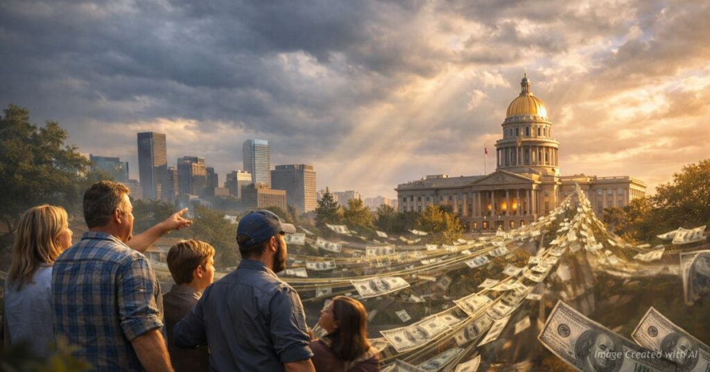 Taxpayer money flowing from Colorado residents toward the State Capitol