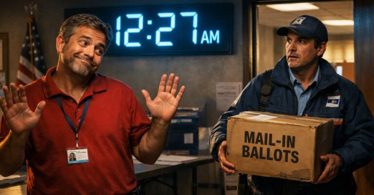 Election worker stops postal worker delivering ballots after midnight deadline