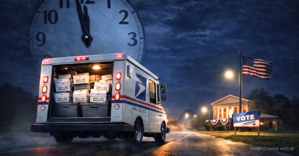 Mail truck racing to deliver ballots before Election Day deadline