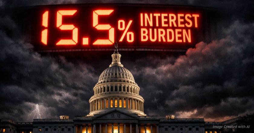 America’s debt reality: Interest payments now eating 15.5% of federal revenue