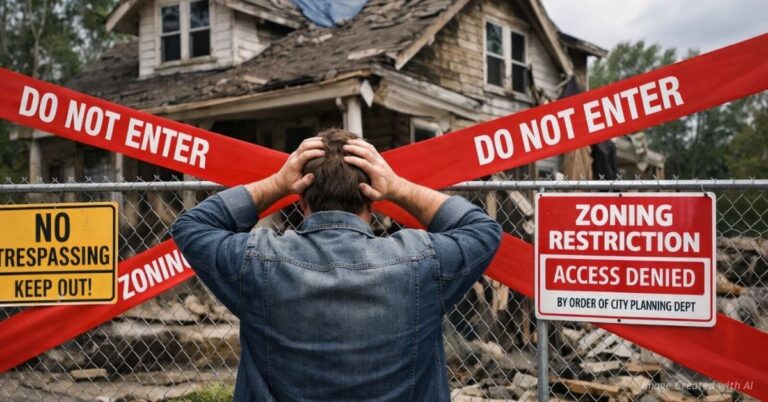 Homeowner facing red tape barriers at damaged property