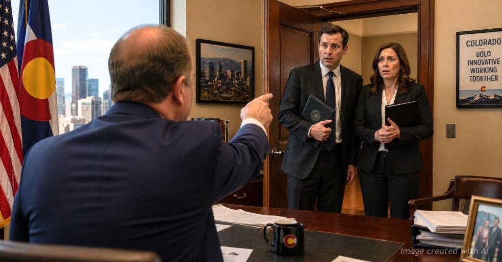 Governor confronts two officials in office as hiring controversy sparks review of Colorado behavioral health agency