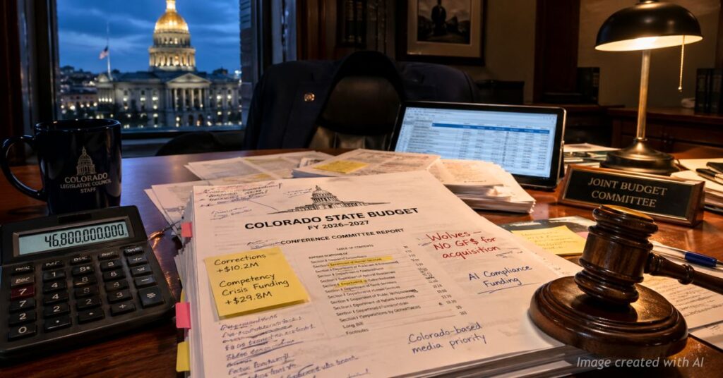 Documents and gavel highlight Colorado budget negotiations