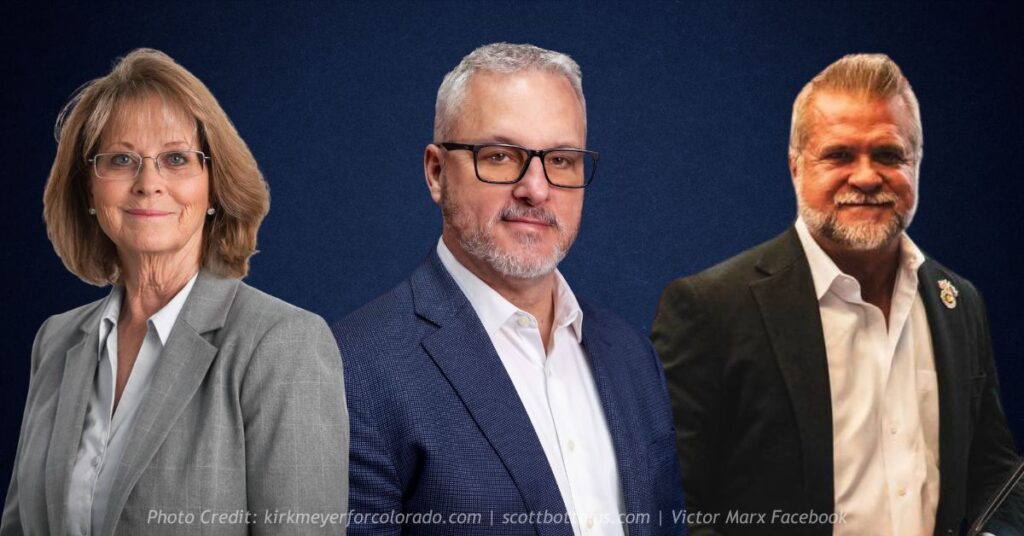 Republican gubernatorial candidates Barb Kirkmeyer, Scott Bottoms and Victor Marx