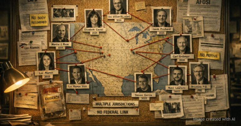 Investigation board linking multiple scientist deaths across the United States