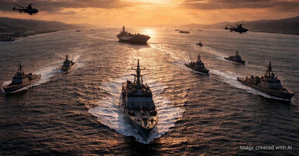 U.S. destroyers enforce Strait of Hormuz blockade with carrier support behind