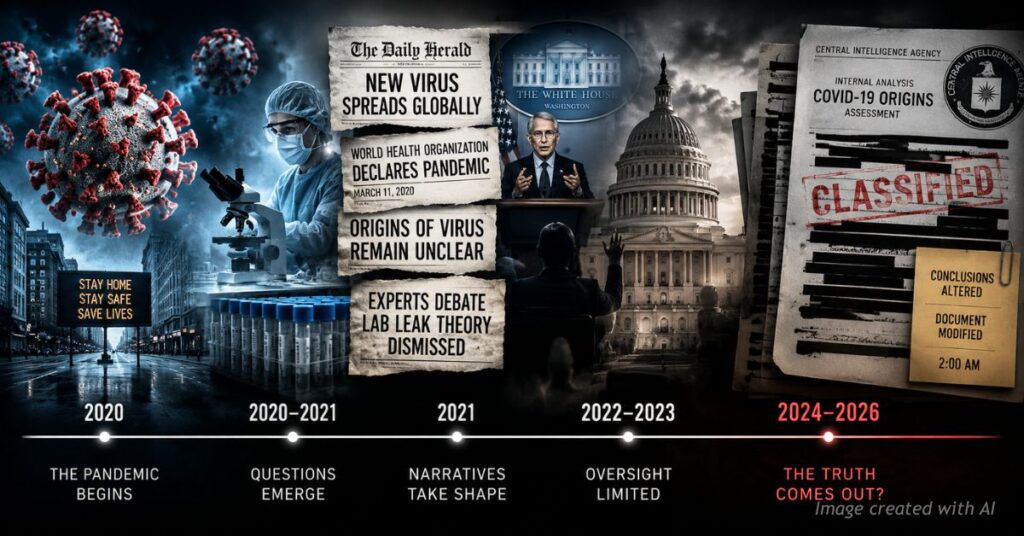 Timeline of COVID-19 imagery transitioning into redacted classified documents